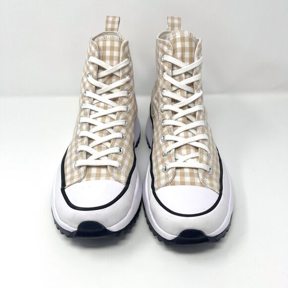 Converse Run Star Hike Shoes Sz 10.5 Gingham Chunky Platform High-Top Sneakers - Picture 6 of 13